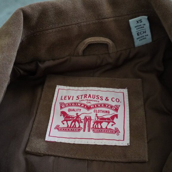 Levi’s Women’s Faux Suede Moto Jacket – Brown – Biker Style - Picture 7 of 8